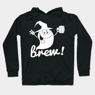 Brew! - Halloween Ghost Holding a Beer Hoodie